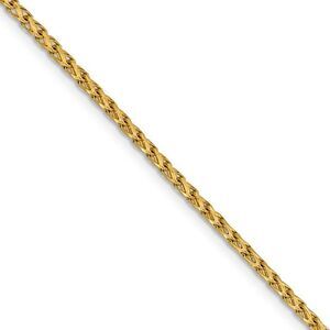 2.1mm 14k Yellow Gold Diamond Cut Open Franco Chain Necklace, 24 Inch